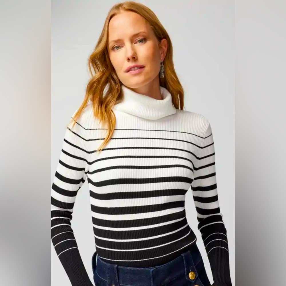 White House Black Market black and white turtleneck